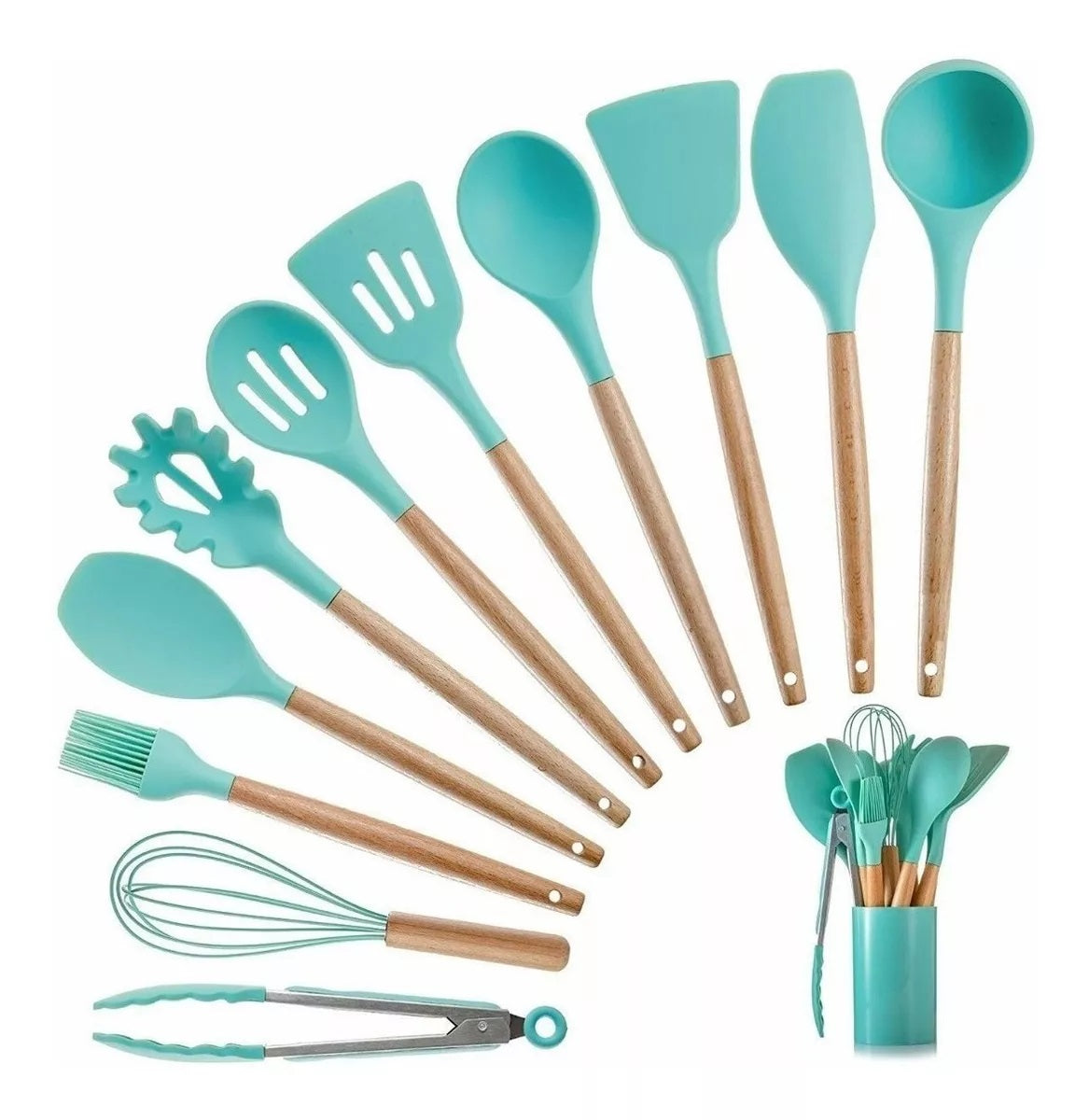 KIT COMPLETO DE UTENSILIOS DE COCINA EN SILICONA
