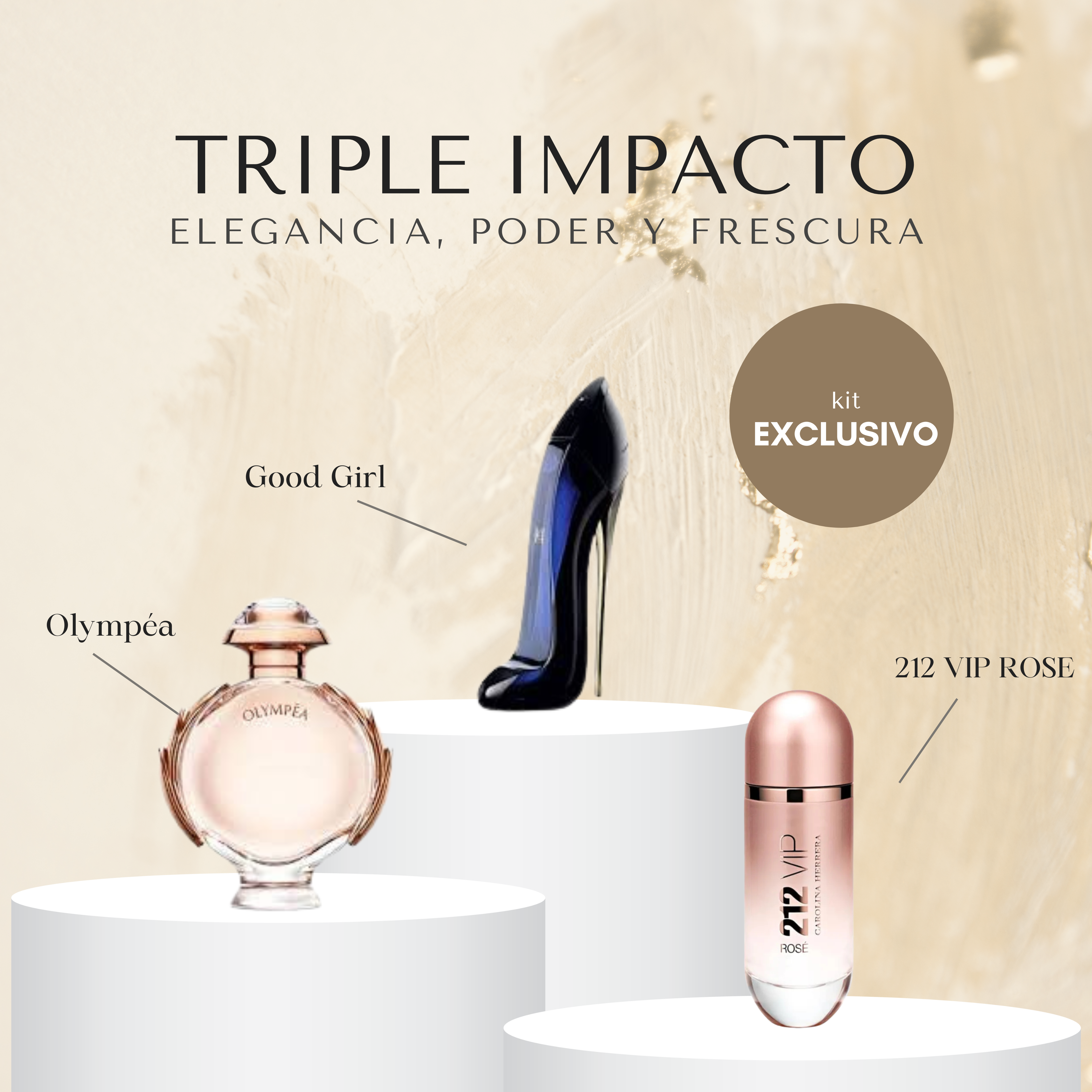 KIT EXCLUSIVO CON 3 PERFUMES FEMENINOS